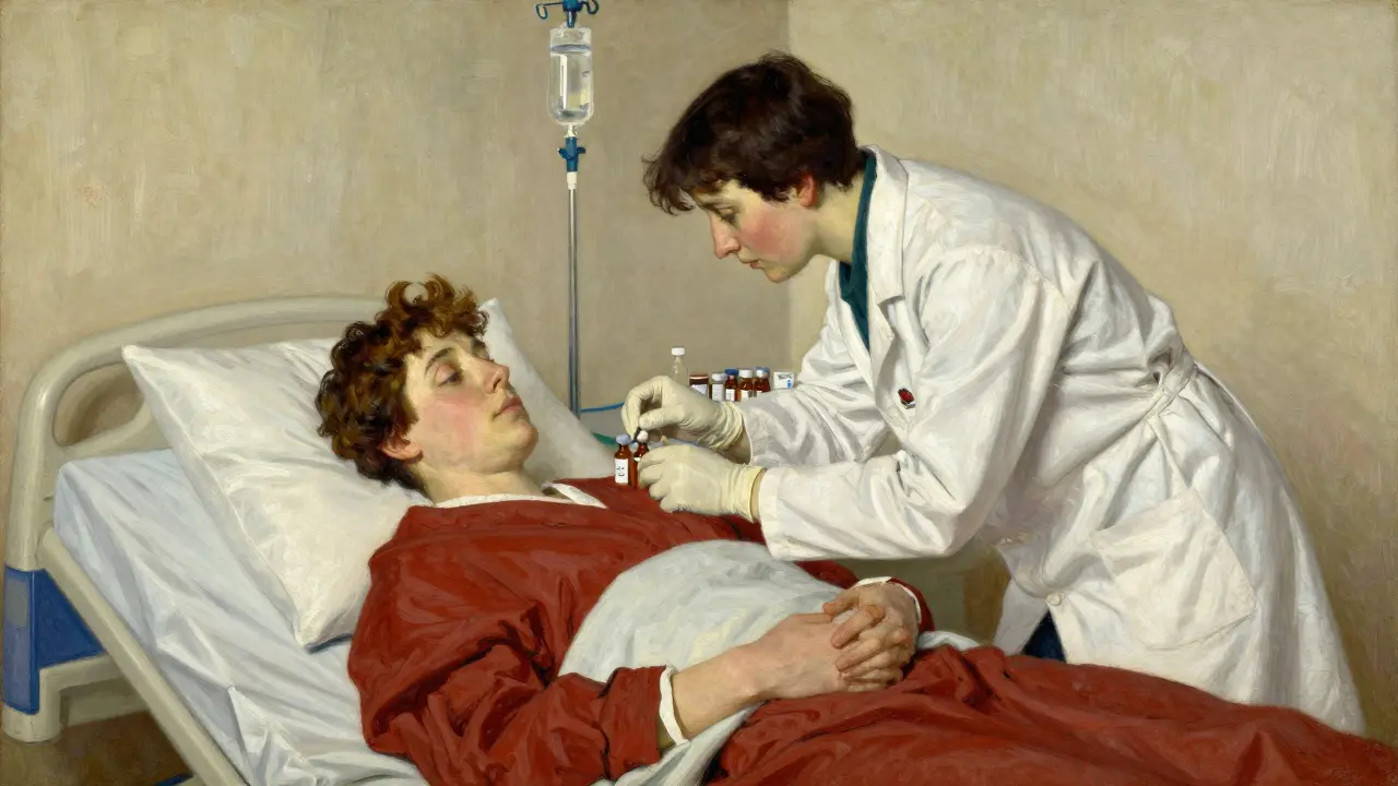 Medical specialists carefully monitoring a patient during a desensitization procedure.