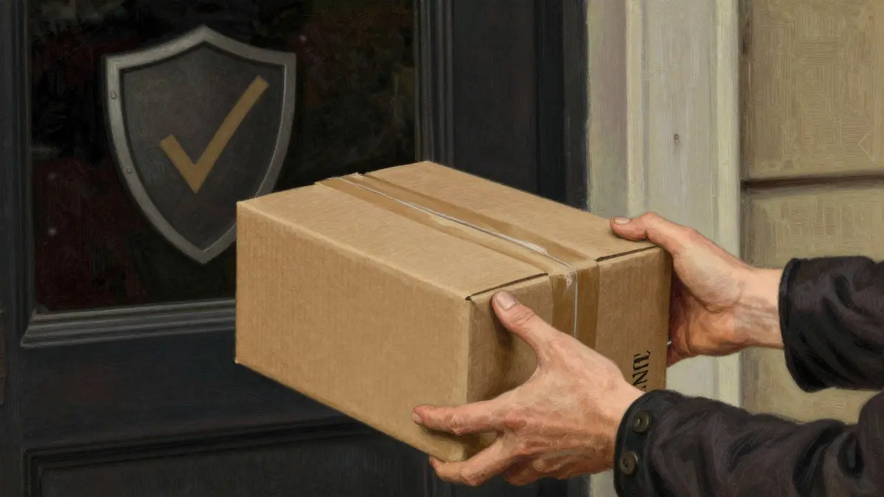 Discreet medication package delivered to doorstep
